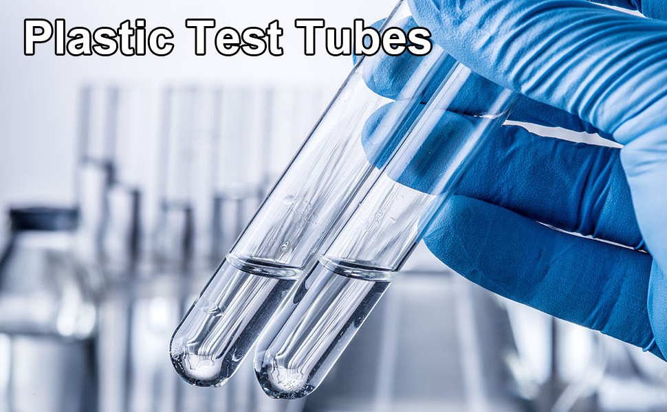 Merkunis 250 Pcs Test Tubes Clear Plastic Test Tubes with Caps 16 x 100