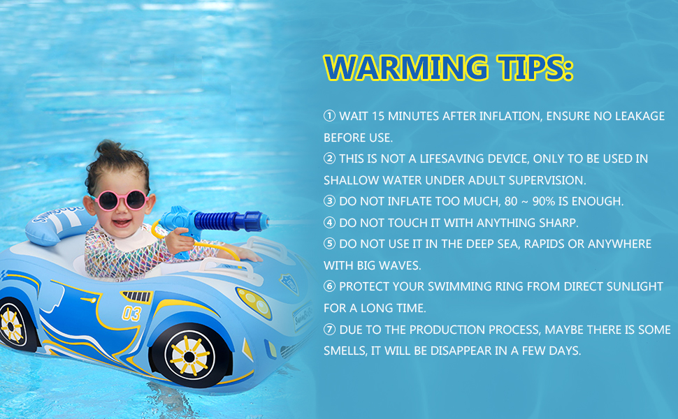 Pool Floats Kids with Water Gun, Inflatable Pool Toys for Kids with Squirt Gun