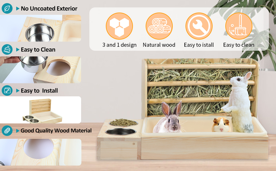 3 in 1 Rabbit Hay Feeder