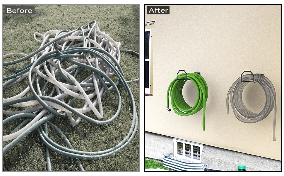 TORACK 4 Pack Garden Hose Holder Heavy Duty Wall Mount