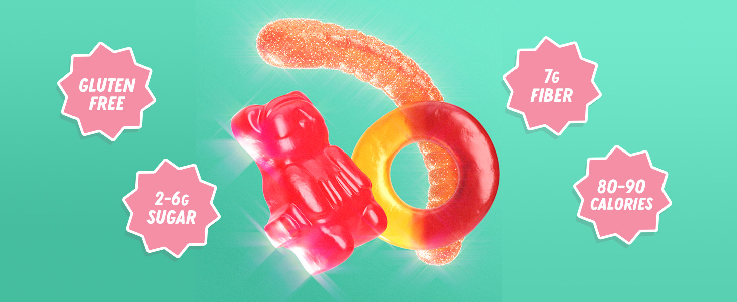 Amazon.com : Alani Gummis Sour Gummy Worms Low Sugar Gummy Candy (6G - What Gummy Candies Are Gluten Free