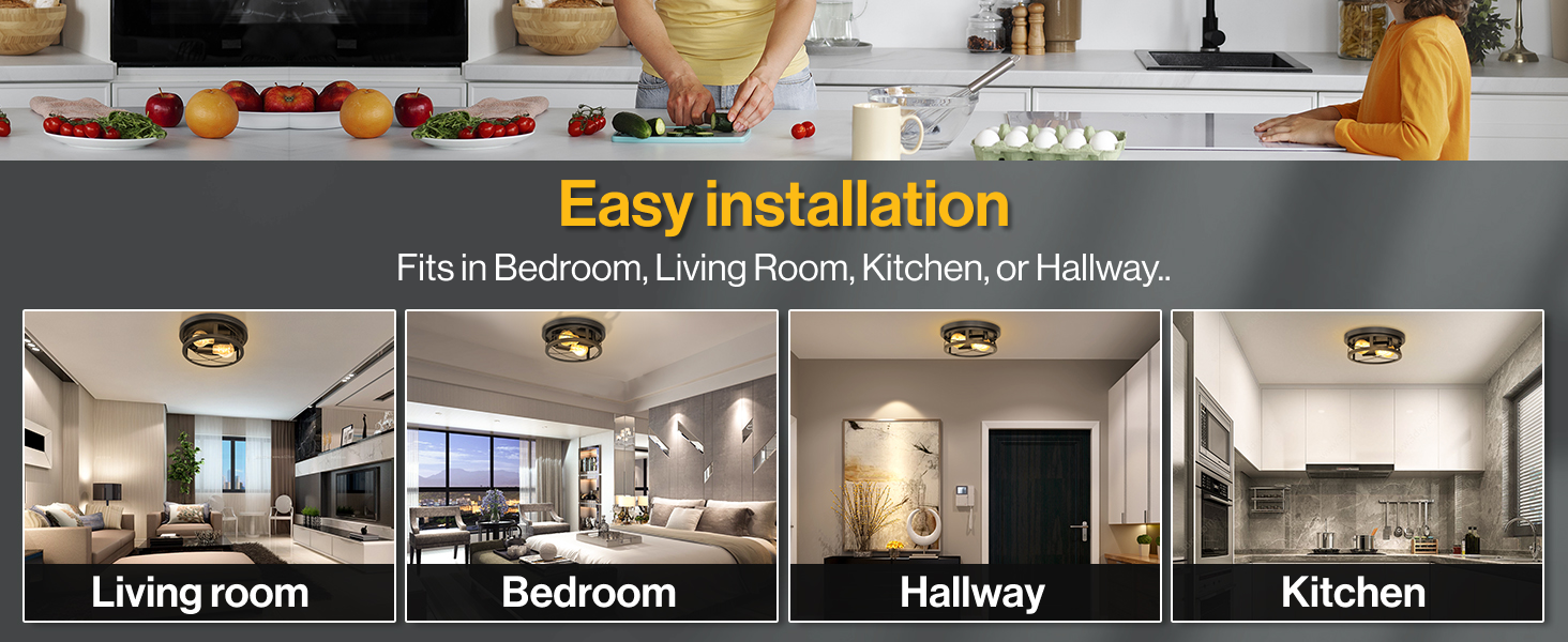 2-Bulb Ceiling Light