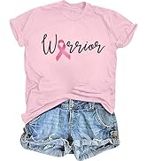 Breast Cancer Shirt Women Breast Cancer Awareness Shirts Pink Ribbon T-Shirt Cancer Survivor Shor...