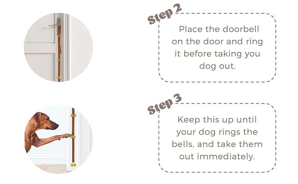 Tierecare Dog Bell Adjustable with Soft Leather for Door Potty Training