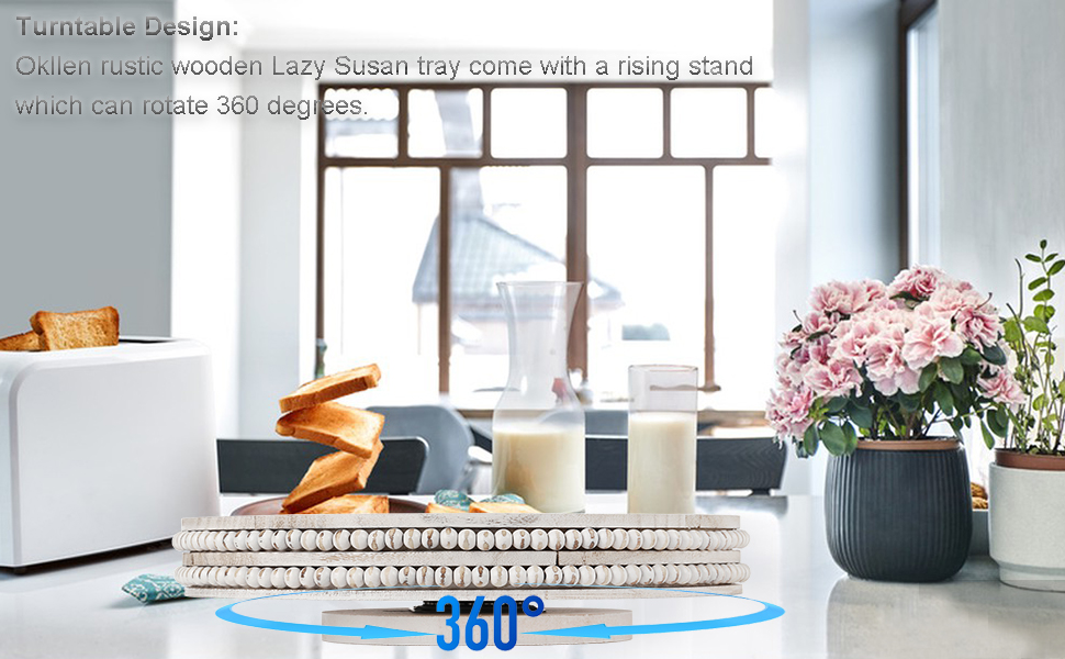 Turntable Round Wooden Tray