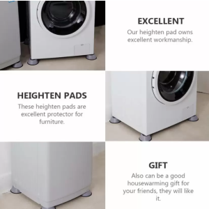 Shock Pad 4 pièces support de machine à laver antibruit, coussinets anti-vibration pour laveuse et sécheuse