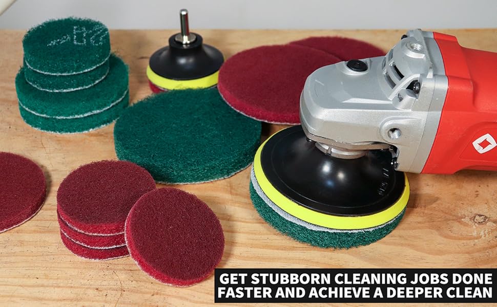 3 Inch Drill Brush Power Scouring Pads Heavy Duty Tub and