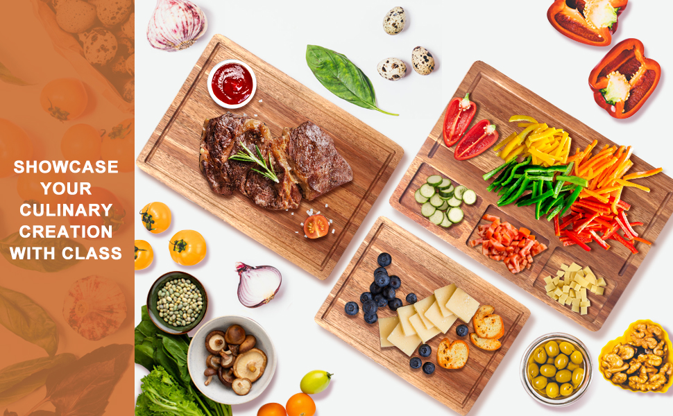 wooden charcuterie board set