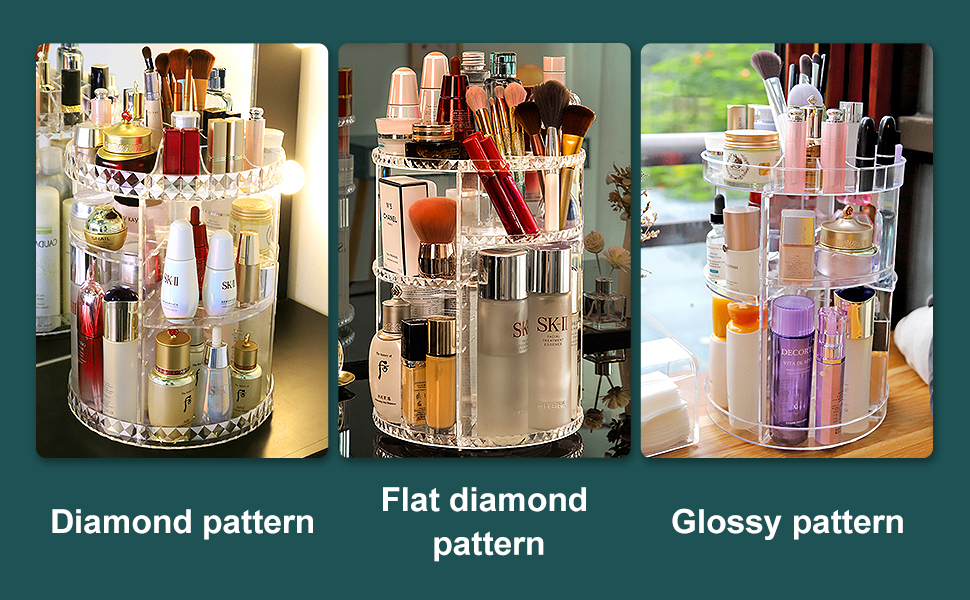 JessLab Makeup Organizer, 360 Degree Rotating Adjustable Cosmetic Organizer Makeup