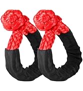 BCJCLTS Synthetic Soft Shackle 1/2 Inch x 22 Inch Rope Shackle Recovery Kit with Extra Protective...