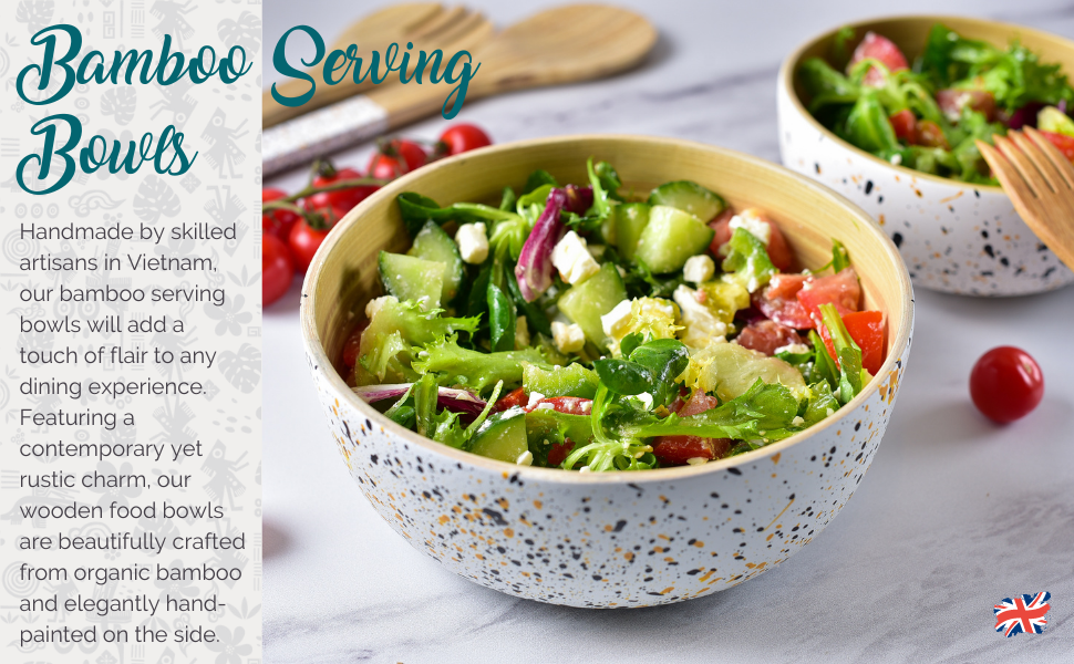 bamboo salad bowls for salads popcorn snacks and cereal