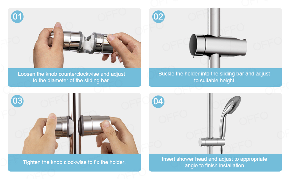 SHOWAY Replacement Hand Shower Bracket for Slide Bar 1825MM Adjustable