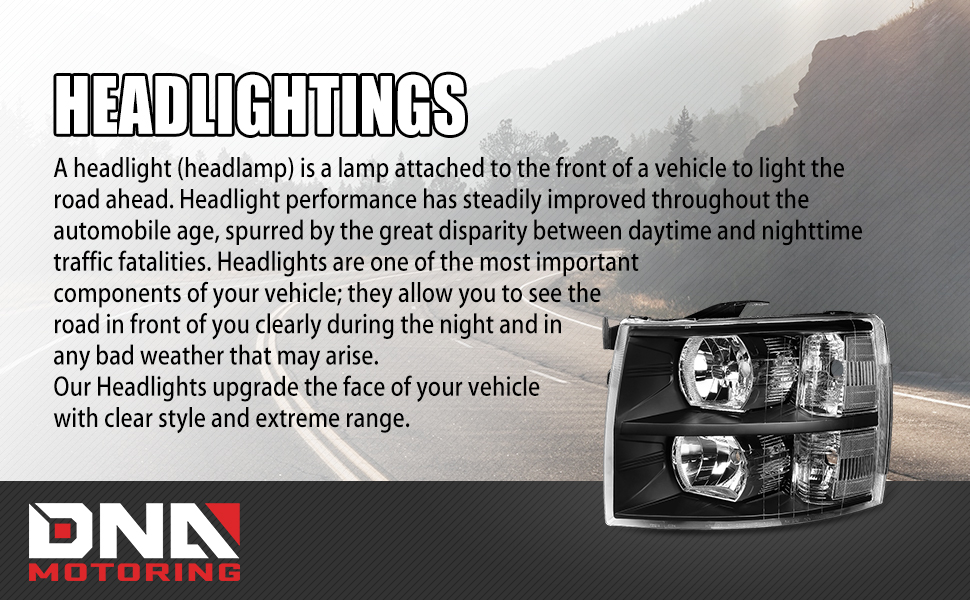 DNA Motoring HLOHCSIL07BKCL1 Pair of Black Housing