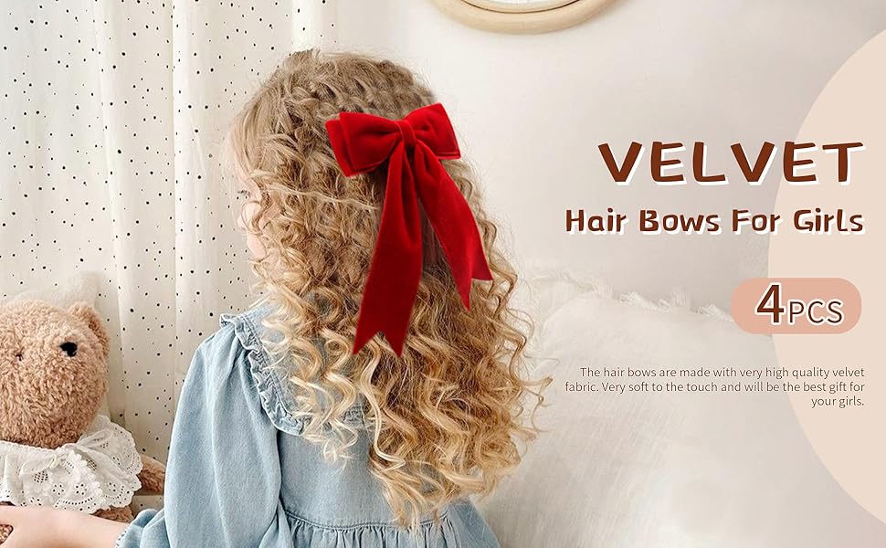 velvet hair bows