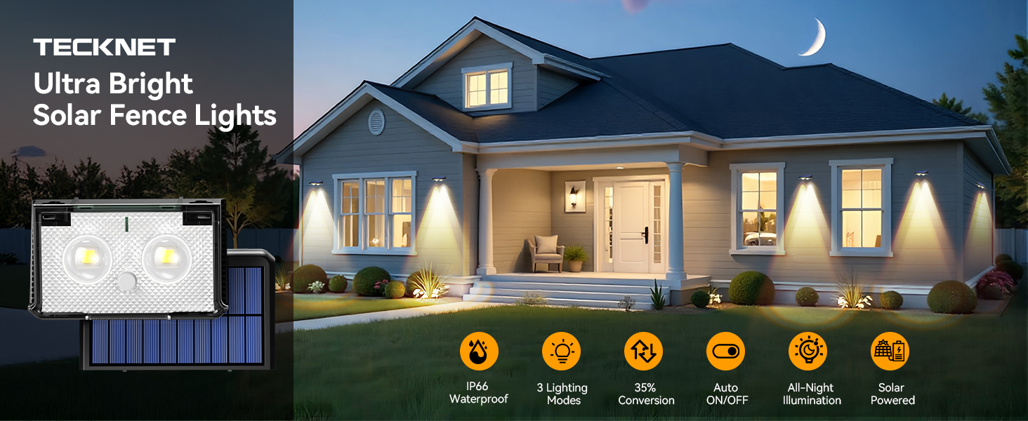 solar fence lights