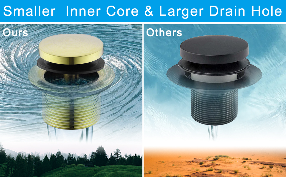 HANEBATH Brass Bath Tub Drain Kit, TipToe Bathtub Drain Assembly and