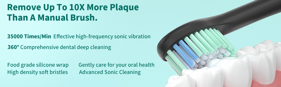 Women Sonic Electric Toothbrushes For Lady Girls Gently Care For Oral Teeth with Soft Bristles