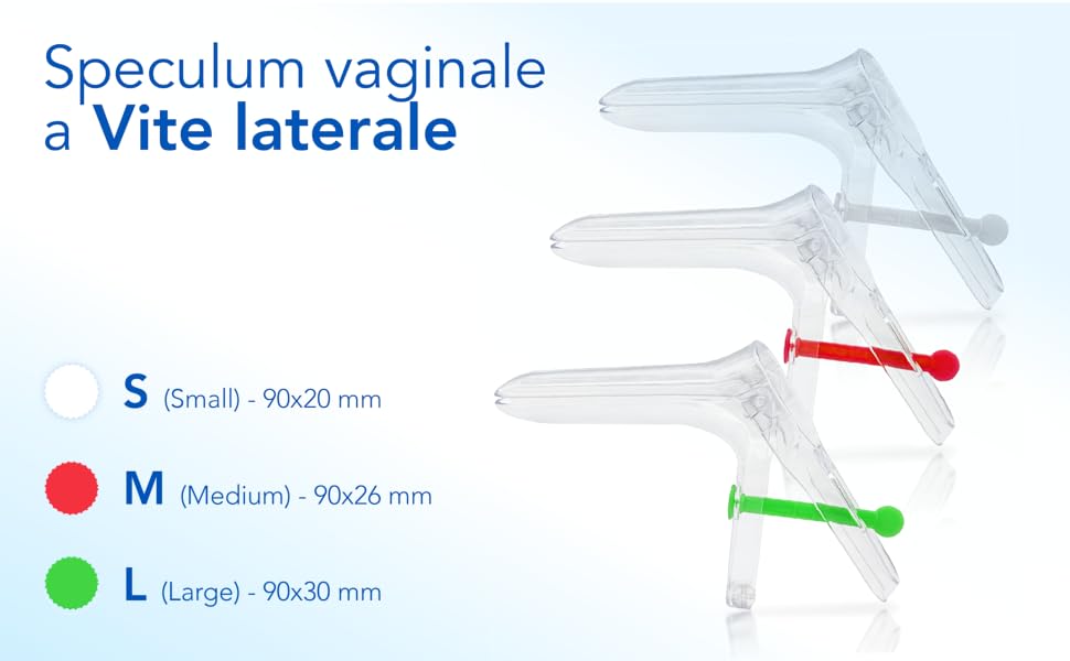 AIESI® Speculum Ginecologico Vaginale monouso sterile con regolazione a PERNO centrale
