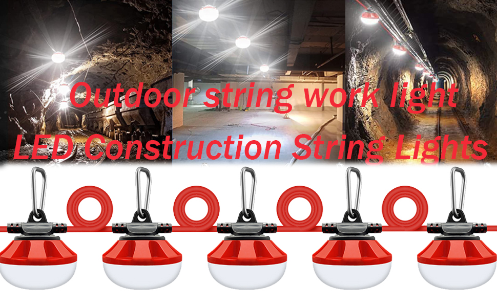 100FT LED Construction String Lights Temporary Lighting 10000LM Outdoor