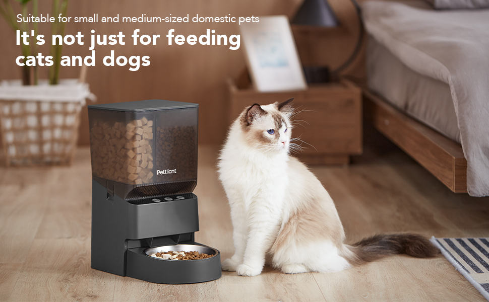 Pettliant Automatic Cat Feeders with 2 food compartments, 2.4G WiFi