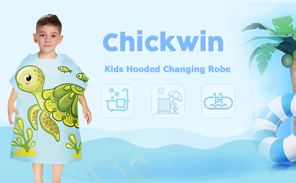 chickwin kids bath robe beach towel changing robe