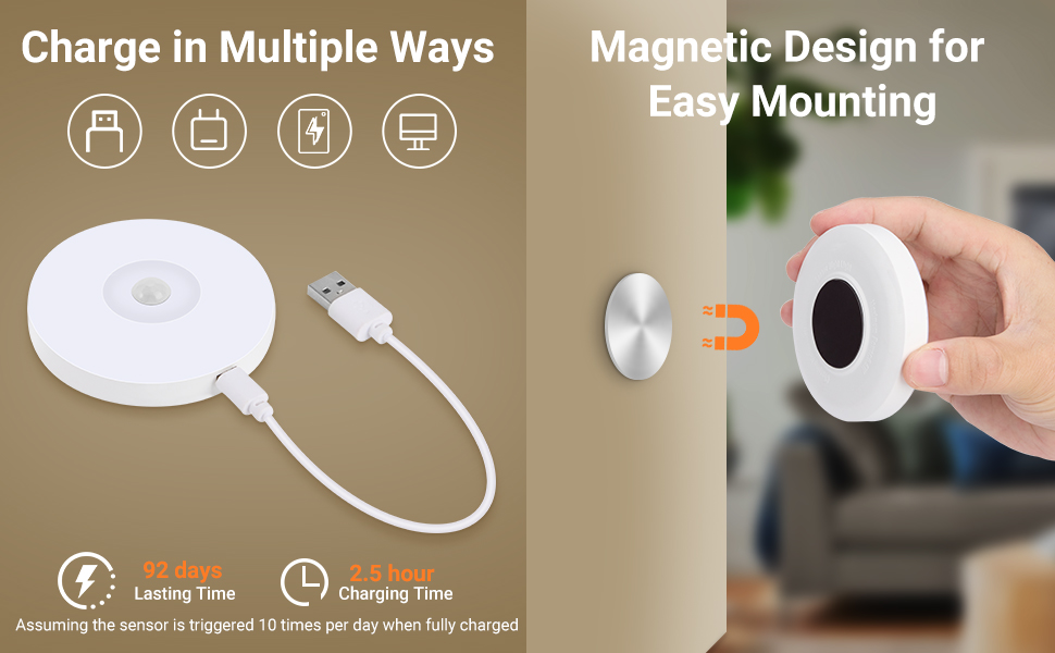 Tomosu Motion Sensor Light Indoor Rechargeable, LED Stair