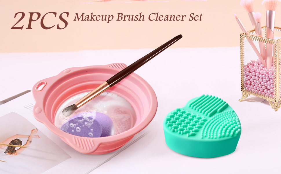 2 Pack Makeup Brushes Cleaner Set Beauty & Personal Care