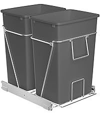 Double Pull Out Trash Can Holer With 2 Garbage Can