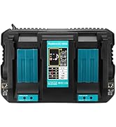 DC18RD Dual Ports Fast Charger Compatible with Makita 14.4V-18V Battery BL1830 BL1840 BL1850 BL18...