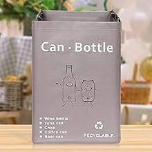 Recycling waste bin bag for recyclable bottle can sorting