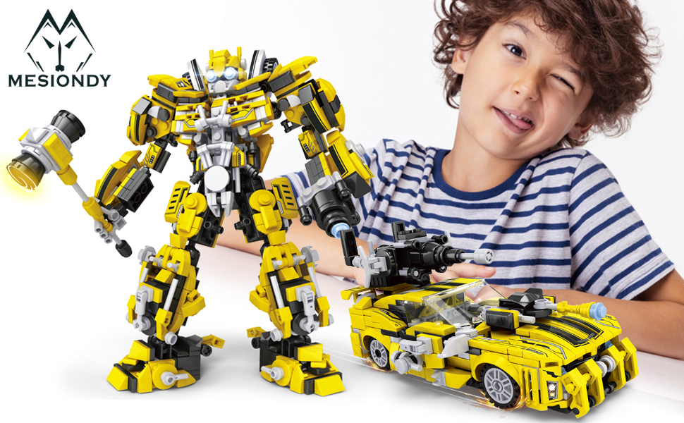 Mesiondy Robot Building Toy Set, 2 in 1 Transforming Robot