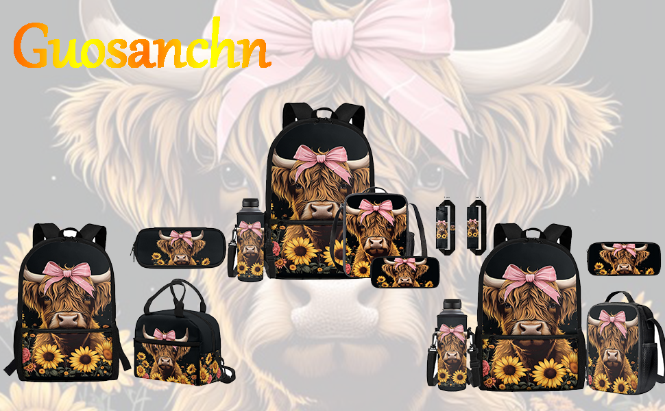 Highland Cow School Set