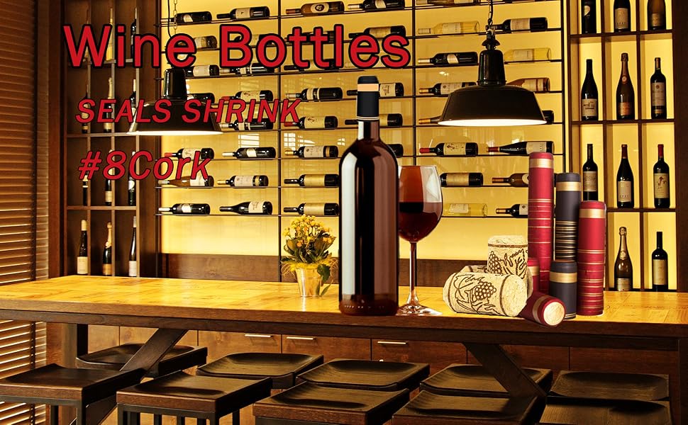 200 Pack Wine Bottle Corks and PVC Heat Shrink Capsules