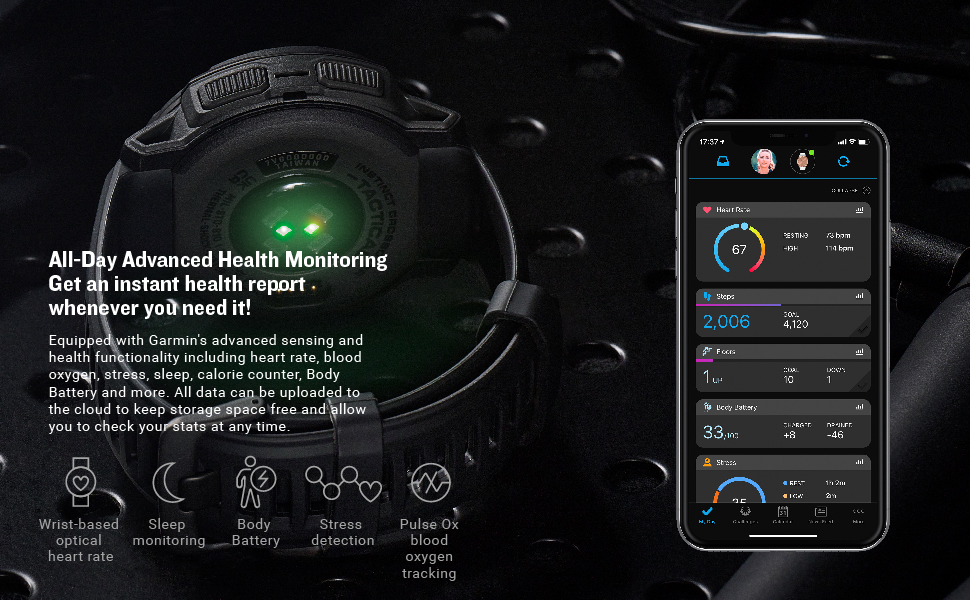 Garmin Instinct Crossover Solar Rugged Hybrid Smartwatch, Battery Upto