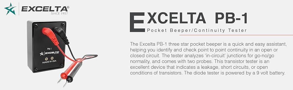 Excelta - PB-1 - Tester - Continuity - Three Star, 4" Height, 3" Wide, 1.5" Length