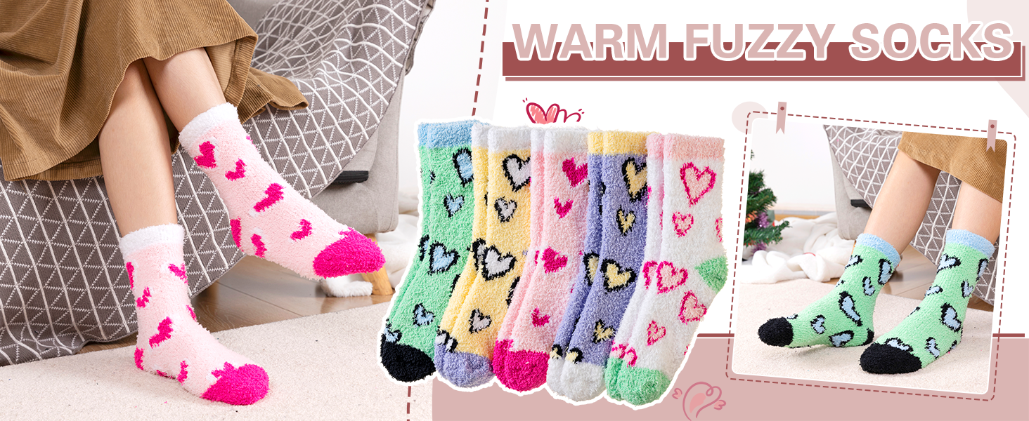Womens Fuzzy Socks Fluffy Warm Slipper Winter Comfy Thermal Cozy Plush Sleep Home Cabin Socks