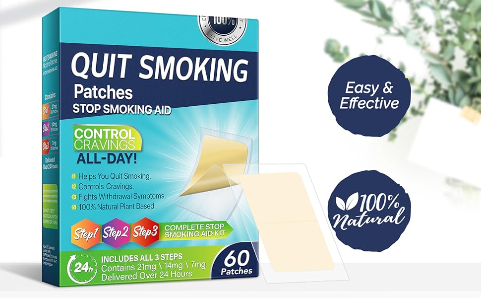 Quit Smoking Patches,3 in 1 Smoking Aids Patches,Contains