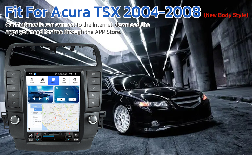 aoonav 10 Inch Android 12 Car Radio for Acura TSX 20042008