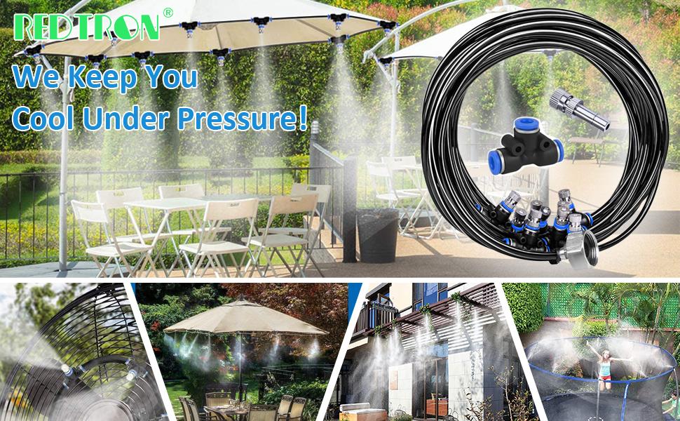 REDTRON 59FT Mist Cooling System, Patio Misting System with