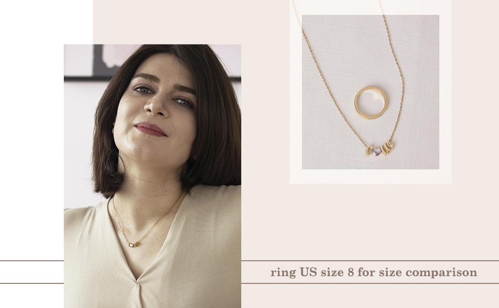 small initial heart necklace gold silver