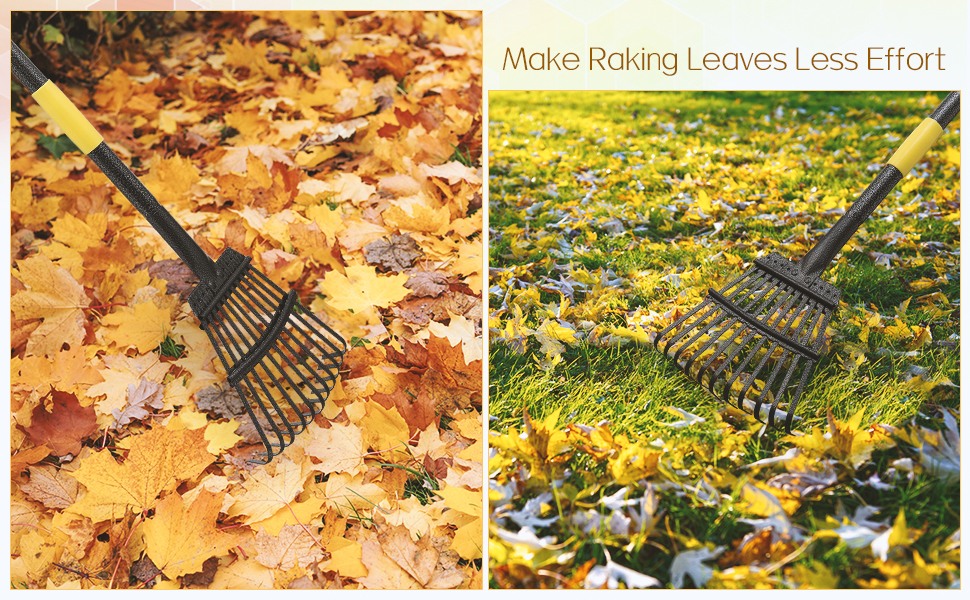 Garden Leaf Rake 5 FT, 21 cm Width 152 cm Long Heavy Duty Small Leaf