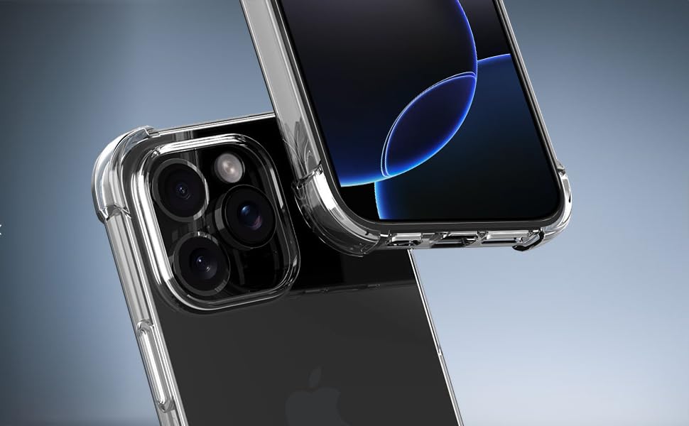 KP TECHNOLOGY Case For iPhone 16 Pro Max, iPhone 16 Pro Max Case With Reinforced Corners, Drop Protection Soft TPU Bumper Phone Case for iPhone 16 Pro Max (Clear) 13 c