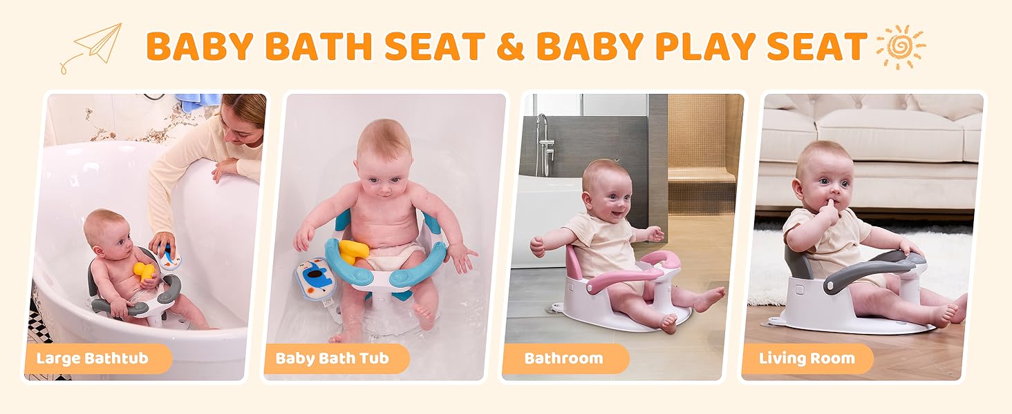 bath chair baby 6-24 month bath seat for baby toddler bath seat sit up bathtub seat for baby 