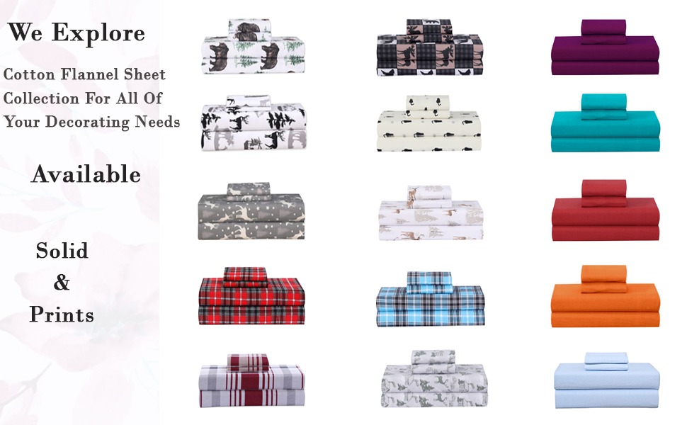 RUVANTI 100 Cotton 4 Pcs Flannel Sheets Full, Deep Pocket, Warm, Super