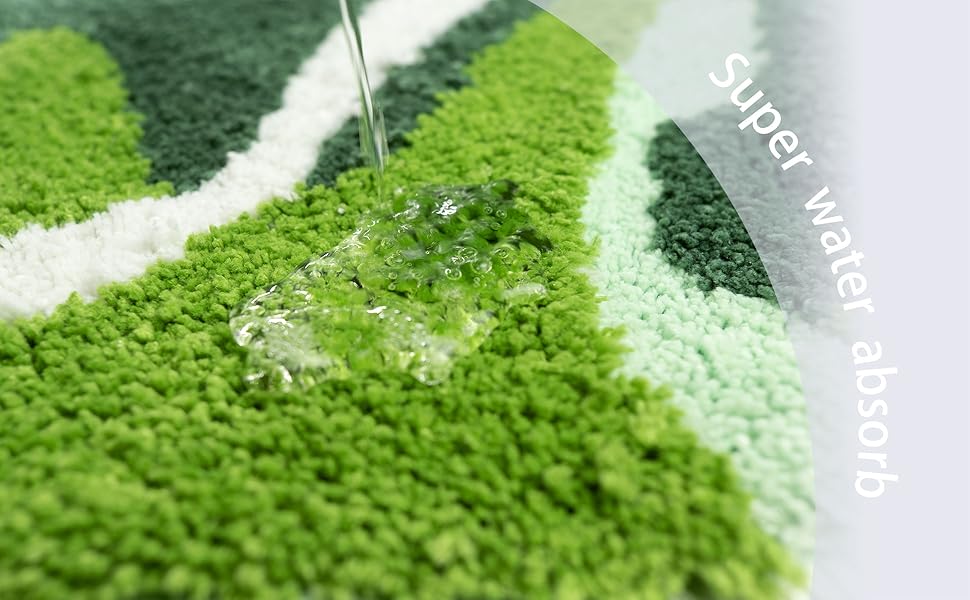 NOTASA Kids Rug Green Leaf Area Rug for Nursery Cute Bath