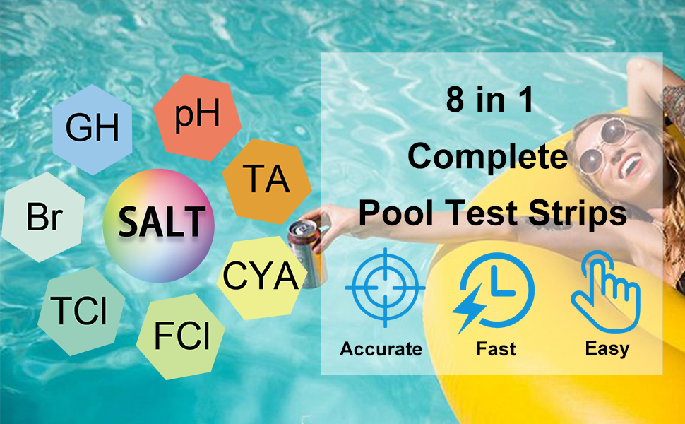 8Way Complete Pool test Kit, Hofun Accurate Spa Test