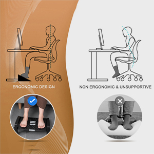 Earwigadjustable foot resting under the desk at work, leg rests with massage and position of 6 heights, foot stool for office desk, footrest works for love, pain relief, support a good posture, black, black Long leg rest under the desk under the desk leg massage on the desk on the desk on the desk on the desk on the desk