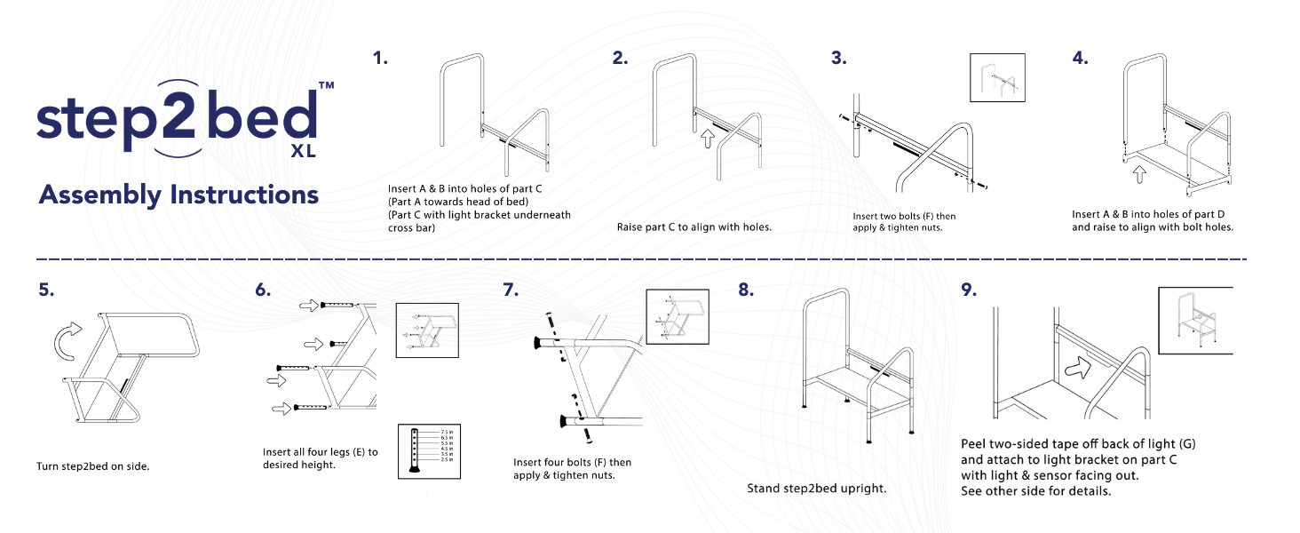 step2bed XL assembly adjustments