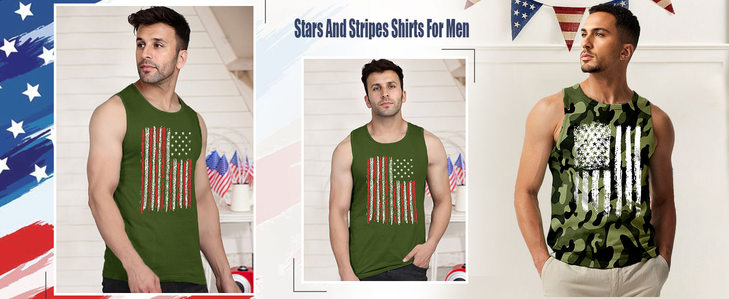 American Flag tank top for men