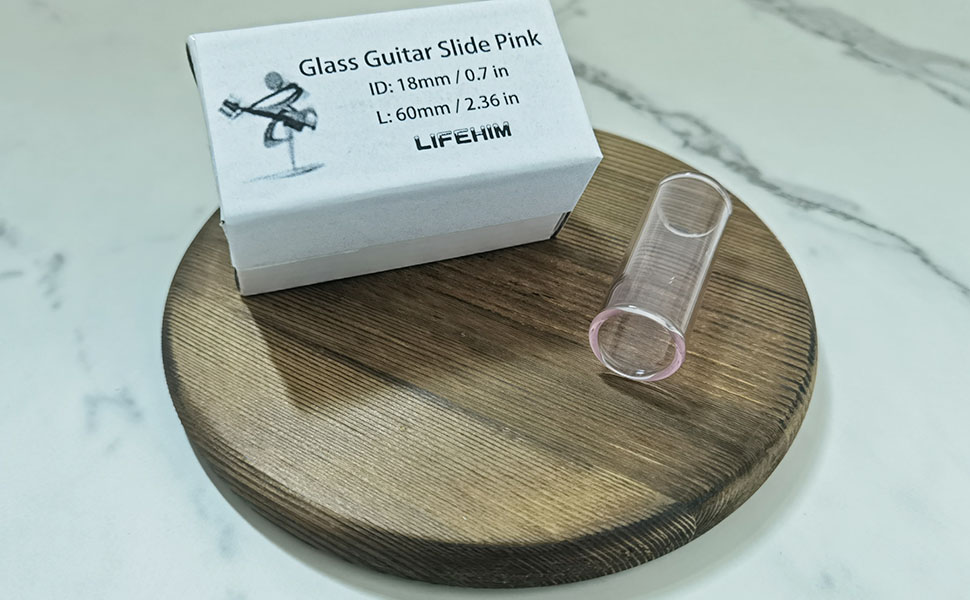 LIFEHIM Guitar Slide Small Finger Pink Glass Slide Ring